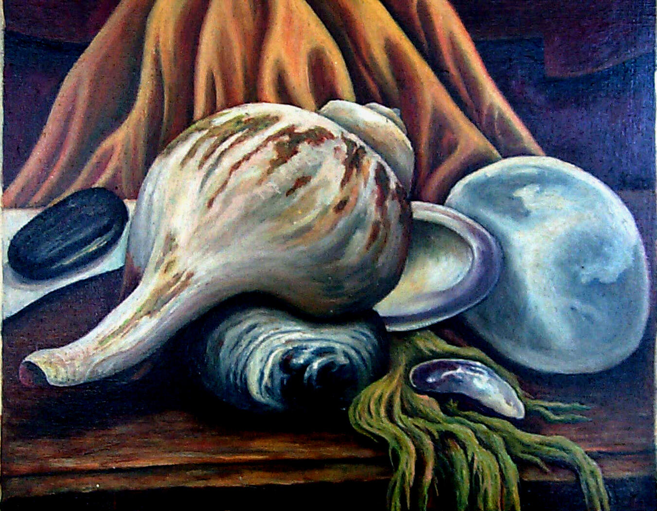 "Shell and Rock" (©️ 1966. Acrylic on canvas.)